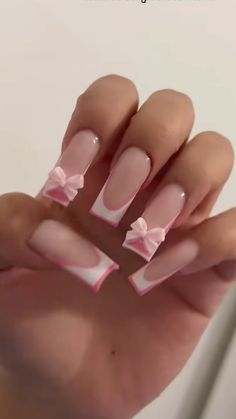 Polly Gell Nail Designs, Pink And White French, White French Tips, French Tip Acrylic Nails, French Acrylic Nails, Long Acrylic Nails Coffin