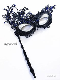 Handheld Masquerade Mask Sapphire Blue Masquerade Mask Stick | Etsy Fitted Eye Mask For Carnival Masquerade, Fitted Masquerade Mask For Mardi Gras, Blue Party Eye Mask, Blue Eye Mask For Party, Fitted Masquerade Mask For Carnival, Blue Eye Mask For Masquerade, Blue Masquerade Mask For Halloween Party, Blue Masquerade Mask For Carnival, Blue Masquerade Mask For Halloween