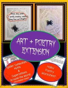 art and poetry extension with spider sympoms, nyyrs, and superstitions around the world