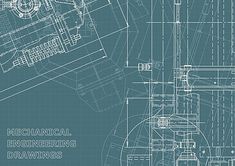 blueprint drawing of mechanical engineering drawings