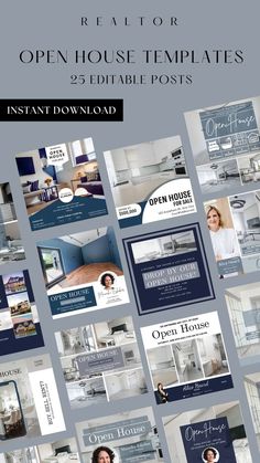 the realtor open house templates bundle includes 25 editable posts