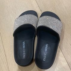 Black And Glittery Silver Fashion Nova Never Worn Glittery Sandals, Fashion Nova Shoes, Shoes Fashion, Women's Shoes Sandals, Silver Fashion, Black Silver, Fashion Nova, Shoes Sandals, Fashion Shoes