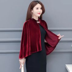 Indulge in the velvety smoothness of this opulent short cape wrap, designed for your most formal occasions. One size fits all, with no sleeves and a neck collar featuring a closure clip, available in a variety of luxurious colors. material: polyester type: adult wrap neck closure above waist length one size fits all Bride Cape, Velvet Cloak, Luxurious Colors, Mermaid Wedding Gown, Wedding Cloak, Velvet Wedding, Cape Wrap, Velvet Cape, Red Shawl