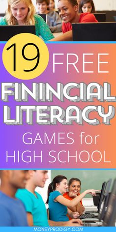 the top ten free financial literacy games for high school students with text overlay that reads,