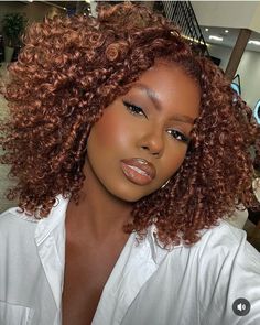 Auburn Natural Hair Black Women, Reddish Brown Hair, Wavy Hairstyles, Reddish Brown, Stew Recipes, Hair Transformation, Hair Waves