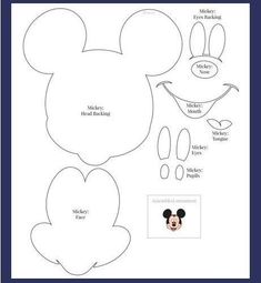 paper cut out of mickey mouse's head and ears with instructions to make it