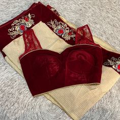 Selling A 3 Pcs Saree Set Comes With A Blouse And Petticoat, It’s A Beautiful 2 Tone Saree Half Is Shear Maroon Net And Half Is Cream Striped. Only Worn Once Great Condition. Elegant Fitted Sets With Padded Blouse, Elegant Red Sets With Padded Blouse, Cream Saree, Petticoat, Saree, Womens Sizes, Cream, Red, Women Shopping