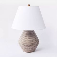 a lamp that is on top of a table