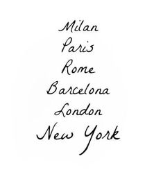 the words written in black ink on a white background with an image of new york