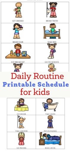 the daily routine printable schedule for kids