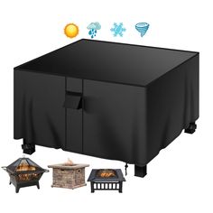 PRICES MAY VARY. Fits square fire pits up to 40”L x 40”W, cover is 25” high.Also fits fire pits such as 38 x 38 inch,39 x 39inch, 40 x 40 inch. Made of premium high-density heavy duty 420D Polyester fabric with silver plated coating, the fire pit cover is durable,anti-hook and 100% waterproof and weatherproof, protects your fire pit against rain, wind, snow, dust, pollen and sunlight. Adjustable draw-string tightens easily resulting, with 2 click-close straps that provide a customizable fit with Propane Fireplace, Outdoor Patio Garden, Square Fire Pit, Fire Pit Cover, Gas Fire Pit, Propane Fire Pit, Gas Fire, Fire Table, Outdoor Heating