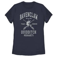 a women's navy t - shirt with the words ravenclan on it