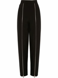 Alexander Mcqueen Trousers, Alexander Mcqueen Pants, High Waisted Trousers, Dress Pants, Black Pants, Alexander Mcqueen, Black Silver, Wool Blend, Fashion Branding