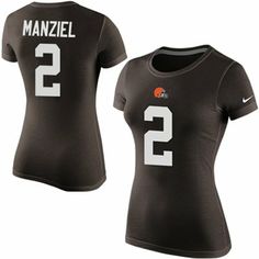 Johnny Manziel Cleveland Browns Womens Nike Player Pride Name & Number T-Shirt - Brown Nike Crop Top, Brown Tee, New Era Hats, Nike Shoes Outlet, Womens Nike, Nike Tshirt