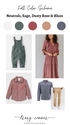 the fall color scheme for neutrals, sage, dusty rose and blues