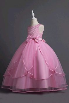 Party Dresses Kids, Long Ball Dresses, Pink Dresses For Kids, Frocks For Kids, Kids Party Wear Dresses, Party Wear Gowns