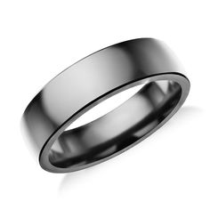 men's wedding band in 18k white gold, 6mm width with matt finish