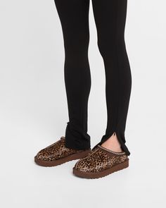 UGG Tasman Leopard Cozy Mule Slippers House Shoes Women's, Ugg Tasman, Sheepskin Boots, House Shoes, Calf Hair, Chunky Heel, Cute Shoes, Chunky Heels, Mule