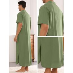 The short sleeves nightgown are of solid color design, making your outfit simple yet comfortable. The short sleeves loose fit nightwear can provide you comfort while wearing at home or other daily occasions. The loose sleepshirts are great for your free time, such as dinner parties, pajamas party, sleeping, weekends. Casual Solid Color Short Sleeve Sleepwear, Green Short Sleeve Summer Nightgown, Comfortable Short Sleeve Nightgown For Summer, Comfortable Short Sleeve Summer Nightgown, Comfortable Cotton Nightgown With Short Sleeves, Comfortable Green Short Sleeve Sleepwear, Comfortable Green Sleepwear With Short Sleeves, Casual Short Sleeve Nightgown For Daywear, Casual Short Sleeve Nightgown For Summer