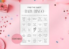 a baby shower game with confetti on the table