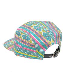 This fashion forward cap features our iconic AriZona Aztec design, AriZona logo patch and a leather adjustable strap. 5-panel hats get their name by being made up of five pieces of fabric, each cut specifically for the region of the head where it sits, which makes the cap super sleek and well-fitting. One size fits most. 100% Polyester 5 Panel Aztec print AriZona branding Leather adjustable strap One size fits most 100% Polyester Adjustable 5-panel Trucker Hat For Travel, Multicolor 5-panel Snapback Hat For Summer, Multicolor 5-panel Hat For Streetwear, Multicolor 5-panel Trucker Hat For Summer, Retro Adjustable Hats For Festivals, Multicolor Adjustable Retro Baseball Cap, Multicolor Adjustable 5-panel Hat, Multicolor Adjustable Flat Brim Baseball Cap, Adjustable Multicolor Flat Brim Baseball Cap