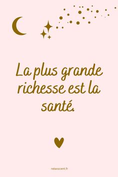 a pink background with the words la plus grande richese est la sante