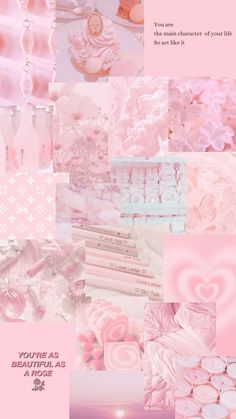 pink and white collage with hearts