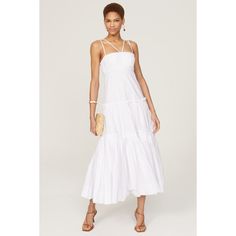 White cotton (100% Cotton). A-line. Sleeveless. Strapless. Side zipper closure. 54" from shoulder to hemline. Imported. Playful White Cotton Sleeveless Dress, White Stretch A-line Sleeveless Dress, Rent The Runway, Closet Designs, Side Zipper, Cotton Dresses, White Cotton, A Line, Zipper