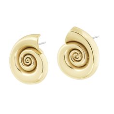 Ocean Drive Earrings Gold Spiral Jewelry For The Beach, Nickel Free Ocean-inspired Gold Earrings, Nickel Free Gold Ocean-inspired Earrings, Yellow Gold Beach Earrings, Yellow Gold Pierced Earrings For Beach, Yellow Gold Ocean-inspired Earrings For Gift, Ocean-inspired Yellow Gold Earrings As Gift, The Beach Club, Personalized Gift Cards