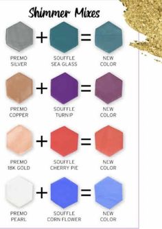 the different shades of shimmer mixes