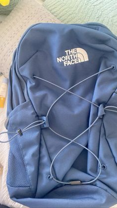 Blue Backpack Aesthetic, Blue Kanken Backpack, College Backpack Aesthetic, Blue Backpacks, North Face Jester Backpack, The North Face Backpack, The North Face Jester, Cute Backpacks For School, Jester Backpack