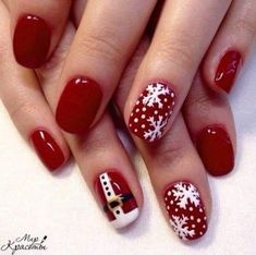 Nails 2016, December Nails, Christmas Manicure, Nagellack Trends, Christmas Nail Art Designs, Nails Christmas