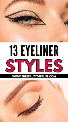 Different Types Of Eyeliner, Types Of Eyeliner, Winged Eyeliner Tricks, Best Eye Makeup Brushes, Eyeshadow Guide, Skincare Quiz, Different Eyeliner Styles, Makeup Wings, Eyeliner Types