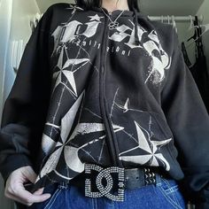 ★ y2k grunge cyber goth emo zip up ★ 2000s rare... - Depop Grunge Zip Up Hoodie, Swag Fits, Plain Jacket, Y2k Tops, Fits Inspo, Hair Clothes, Cozy Outfit