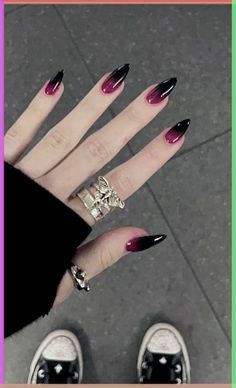 Spookify your nails for Halloween with these awesome Halloween nail art ideas. From creepy eyes to awesome bats, here are some cool ideas to inspire you. Classy Goth Nails, Monster High Nails Draculaura, Goth Almond Nails, Black Gothic Nails, Short Halloween Nails, Beginner Nail Designs, Cute Almond Nails, Classy Almond Nails, Halloween Nail Art Ideas