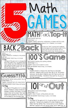 the back to school math game is shown in red, white and blue with text that reads