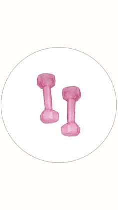 two pink screws sitting on top of a white plate