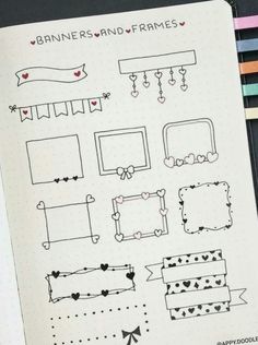 Hand Drawn Frames, Drawn Frames, Penanda Buku, Seni Dan Kraf