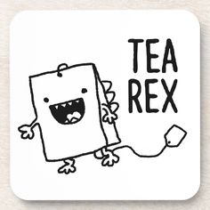 a black and white drawing of a bag with the words tea rex on it