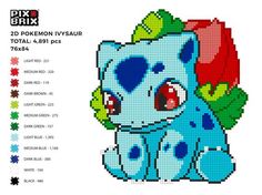 a cross stitch pattern with a blue pony sitting next to a red rose on top of it