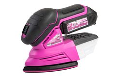 Sand your projects like a pro with the 20-Volt Lithium-Ion Brushless Cordless Detail Sander by The Original Pink Box®. With its brushless motor and 11, 000 orbits per minute, this sander delivers an efficient and powerful performance with a long-lasting run time. It features an ergonomic, rubberized grip that offers comfort, balance, and control while in use. The triangular design is ideal for corners, edges and other hard to reach places. A removable dust box collects dust while the vacuum adap Detail Sander, Pink Power, Pink Box, Brushless Motor, Ergonomics Design, Workshop Equipment, Like A Pro, Battery Charger, Power Tools