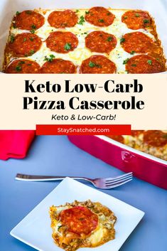 keto low - carb pizza casserole on a plate