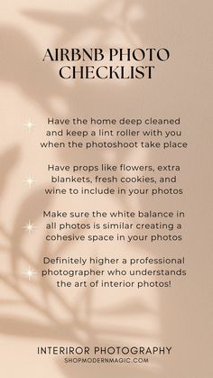 an advertisement for the photographer's photo checklist, which includes photos and text