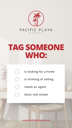 a sign that says tag someone who is looking for a home