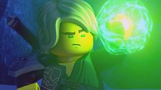 the lego movie character is holding a glowing ball