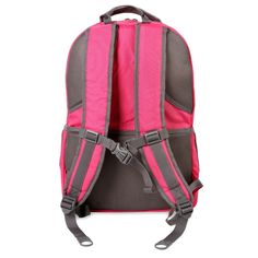 J World Carmen is a lightweight, durable and compact backpack. The main compartment is spacious and can fit large binders, notebooks and textbooks. A well padded laptop sleeve is included in the main compartment. A great feature about the backpack is the padded shoulder strap and cushioned back. They provide the comfort needed to wear the backpack for long extended periods of time. Pink Standard Backpack For Hiking, Pink Nylon Hiking Backpack, Pink Nylon Backpack For Hiking, Compact Backpack, Purple Backpack, Day To Day, Pink Backpack, To Day, Laptop Pocket