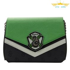 Loungefly Harry Potter Slytherin Crossbody Bag New Brand New & 100% Authentic With Tags Size: Mini / Approx. (10" W X 7" H X 3" D) Rep Your Hogwarts House Where You Go With This Magical Harry Potter Crossbody Bag From Loungefly! With A Slytherin House Color Background, This Crossbody Bag Features An Enamel House Crest On The Front Fold Over Flap, Making For The Perfect Way To Bring The Wizarding World To Your Style! Also Features A Removable Adjustable Crossbody Strap, Enamel Brand Badge, And Ho Chain Strap Top, Slytherin Crest, Snake Logo, Harry Potter Slytherin, Slytherin Harry Potter, Slytherin House, Lord Voldemort, Loungefly Bag, Hogwarts School