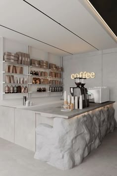 Beauty Salon With Coffee Shop, Hair Dresser Design Ideas, Salon Coffee Bar, Hair Dresser Salon, Med Spa Decor, Cafe Gelato, Shop Interior Ideas, Coffee Booth, Cafe Branding Design