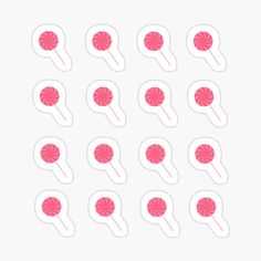 pink lollipops stickers on white background