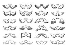 the different types of wings in black and white on a white background, each with an individual